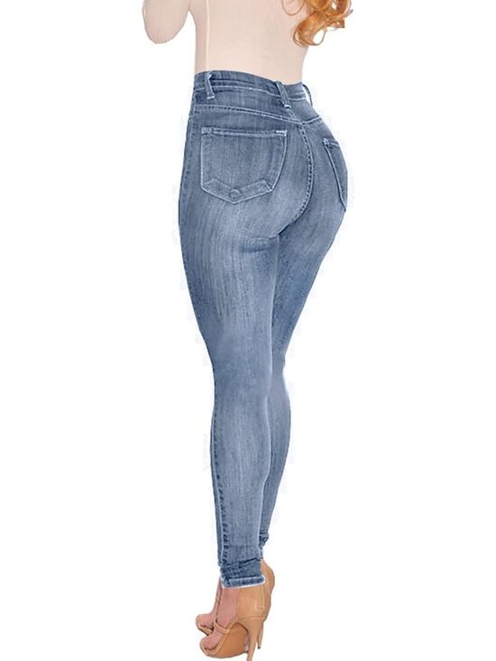 🆕Women's Nostalgic Blue High Waist Stretch Butt Lifting Skinny Colombian Jeans - Picture 2 of 4